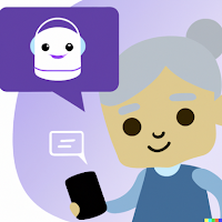 © Dall•E 2 “A chatbot talks about wellbeing with the vulnerable elderly.”